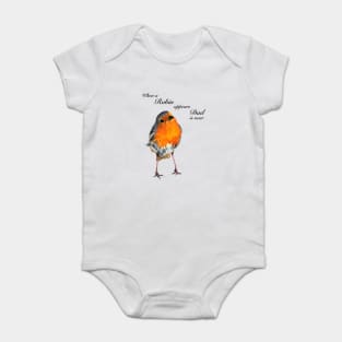 When a Robin appears Dad is near - sympathy gift - condolence gift - in loving memory - memorial gift Baby Bodysuit